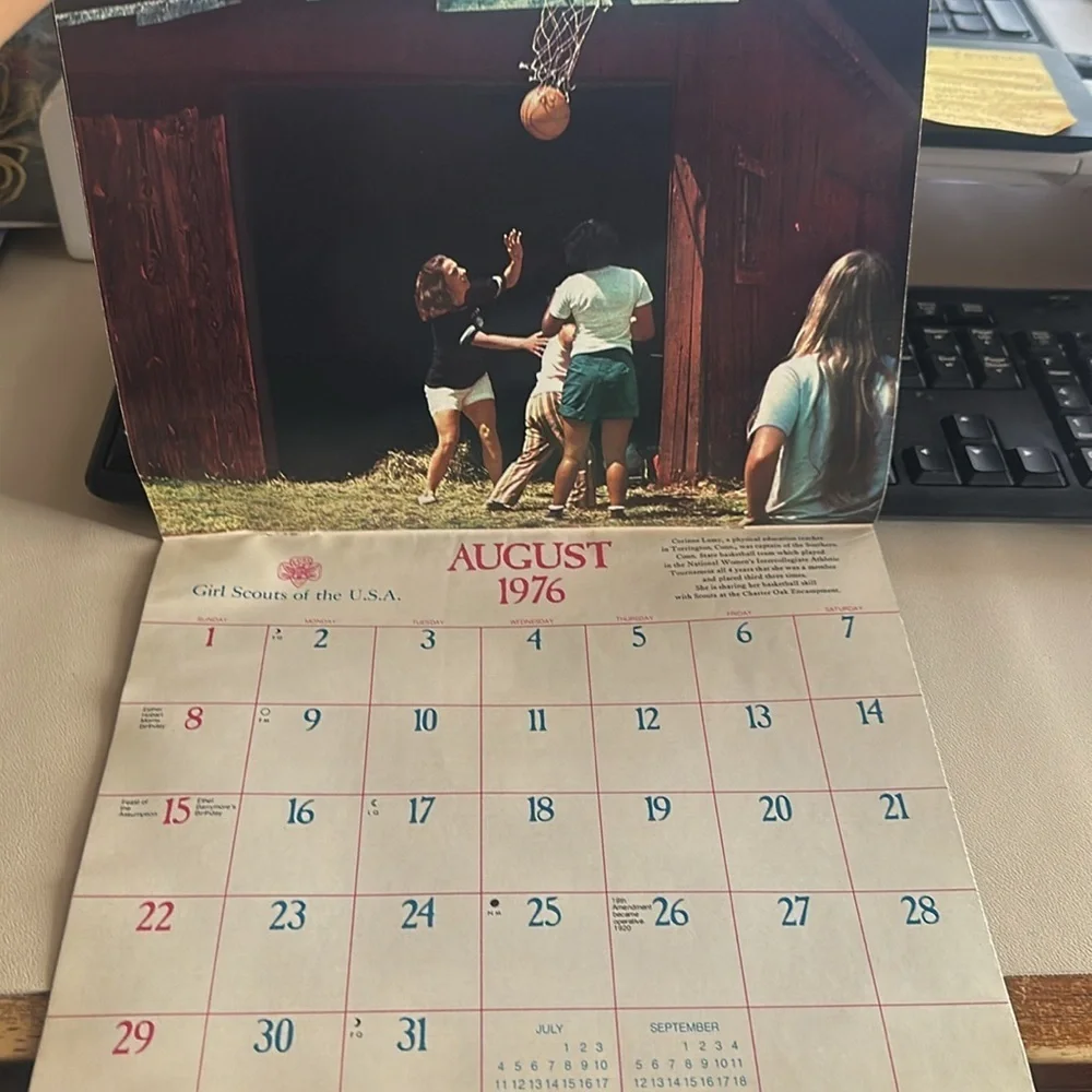 Vintage 1976 Girl Scout Calendar